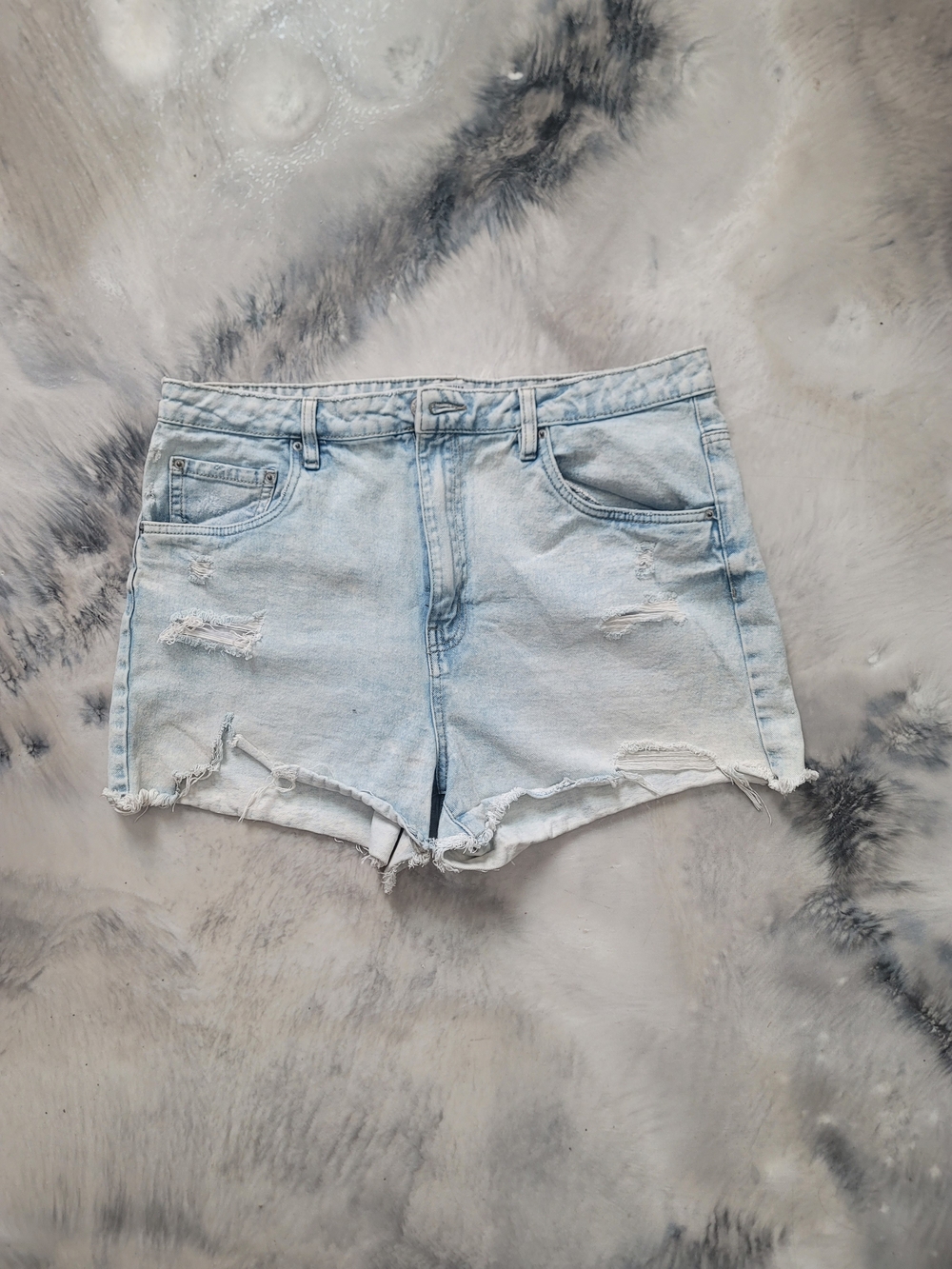 Chelsea High-Rise Light Blue Distressed Denim Shorts - Women's Jean Cutoffs